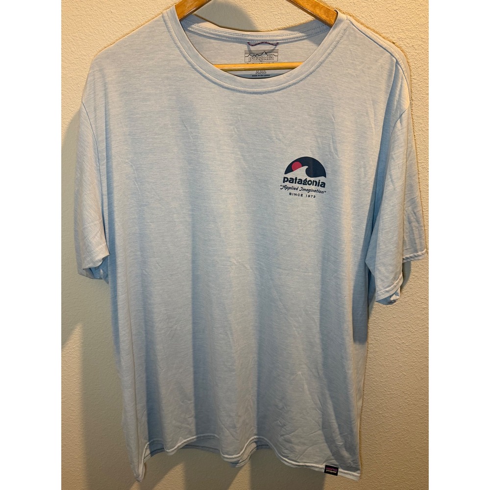 Patagonia Capilene Cool Daily Graphic Tee Mens XXL Applied Imagination Blue